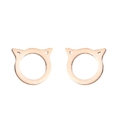 Minimalist rose gold stainless steel cat ear stud earrings shown on a white background - Cat Ear Shape (387) / Rose Gold
