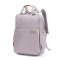 Zaino porta PC lavanda impermeabile con manici in pelle marrone e spallacci traspiranti - Grande / Viola