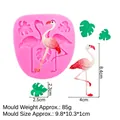 Pink silicone flamingo and tropical monstera leaf mold for fondant and chocolate decor - 1# Flamingo & Leaves / Pink