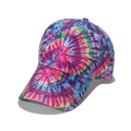 Colorful tie-dye baseball cap with vibrant swirl patterns and classic curved brim style - M (56-58cm) / Pink Purple Blue Green Tie-Dye Style (I)