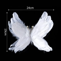 White feather butterfly cake topper with pearl antennas sized 24cm by 19cm - White Feather Butterfly Topper-No Light