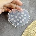 Heart-shaped transparent silicone mold with rose flower patterns for DIY nail art - #007 Multi-Rose Heart Mold