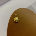 18K gold plated necklace with zircon letter L apple pendant on brown leather - Letter L Pendant + Universal Chain