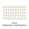 50 pieces of 4mm golden open jump rings for DIY jewelry making and resin accessories - Gold Open Jump Rings 50pcs
