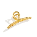 Eleganter Haarklammer aus Goldmetall mit geometrischer Diamantstruktur und Design - F529-1/Gesteppt Twist Gold