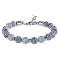 8mm map stone beaded bracelet for men with adjustable stainless steel lobster clasp - 8mm / Map Stone Bracelet