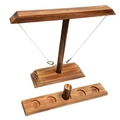 Interactive wooden hook and ring toss game set for tabletop social entertainment - 2 Players