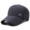 Dark grey quick-dry baseball cap with SDSRUI logo and reflective safety strip - Adjustable / Dark Gray
