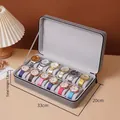 Grey 12-slot PU leather watch box with soft velvet pillows for storage and display - 12 Slots / Gray