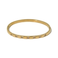 Detail of gold-plated bangle showing the hinge closure and sparkling zircon stones - SB22122001-Gold Grooved Zirconia Hinge Bangle
