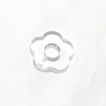 Transparent acrylic five-petal flower link for DIY jewelry and bag charms - Clear White