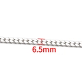 Accesorio DIY cadena de acero inoxidable plateada de 6,5mm para collares y pulseras - 6.5MM / Color Acero