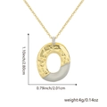 Two-tone alphabet necklace pendant with detailed size and weight dimensions - Two-tone O
