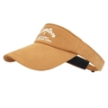 Visière de sport respirante marron caramel avec broderie blanche London - Jaune Terre