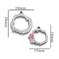 Pendentifs en acier inoxydable doré 18 carats avec fleurs et dimensions de 15x16mm - Argent-S17 Couronne