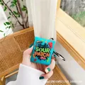 Mint green Sour Patch Kids silicone case for AirPods with black metal carabiner - Blue Candy + Carabiner / AirPods 1/2 Gen