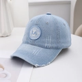 Berretto da baseball in denim lavato azzurro con ricamo Los Angeles sulla parte frontale - Regolabile / Azzurro