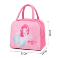 Pink cartoon mermaid insulated lunch bag made of oxford cloth for students and workers - Rose Red Mermaid Cute