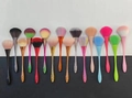 Large mushroom powder brush in multiple metallic colors for makeup and nail dust removal - Customizable Color