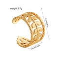 Dettaglio dell'anello a foglia traforata in oro 18K con specifiche di peso e misura - Stile Foglia (R731_1)
