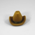 Braune Schmuckschatulle aus Filz in Cowboyhut-Form mit gold-schwarzem Wabenband - Brauner Cowboyhut / 69X57X37MM