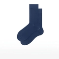 Dunkelblaue mittellange Crew-Socken mit klassischem Rippbündchen aus weicher Baumwolle - Marineblau