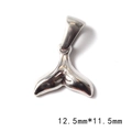 Polished silver stainless steel whale tail pendant DIY charm, 12.5mm by 11.5mm size - Fish Tail Shape Pendant (P00119S)
