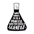 Enamel science pin badge featuring conical flask with motivational white text quote - Be a Scientist(xz2279)