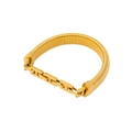 Close-up of gold-plated snake and H-link chain bracelet with metallic texture - Gold Bracelet