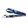 Blue and purple nebula star galaxy lanyard with durable quick release buckle and metal clip - KP792-13 Blue Purple Nebula
