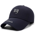 Dark blue quick-dry baseball cap with NY embroidery and breathable laser-cut holes - Adjustable / Navy Blue