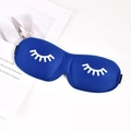 Comfortable blue 3D contoured sleep mask featuring a white eyelash pattern print - Standard Eyelash Style / Sapphire Blue