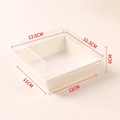 Square disposable sandwich box with transparent lid, size 13.5x12.5x6cm for pastries - Large Square White