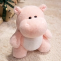 Peluche ippopotamo rosa seduto, morbido compagno di giochi e cuscino relax per bambini - Ippopotamo / 25cm / Rosa