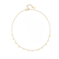 Collier double rang doré avec pendentifs disques ronds minimalistes style ethnique rétro - Collier en Laiton