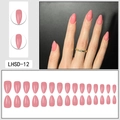 Glossy pink almond press-on nails set including 30 pieces of removable fake nails - Glossy Pink Style (LHSD-12)
