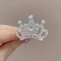 Peigne à cheveux couronne argentée avec strass blancs et cristaux AB irisés - Petit Peigne à Cheveux Couronne en Diamant Coloré