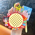Nezha magnetic bead drawing board keychain featuring cute cartoon character and stylus - Magnetic Drawing Board Keychain / Red