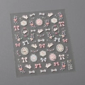Adesivi per unghie 3D con conigli, fiocchi rosa e fiori sul foglio TL-268 - Stile Dolce in Rilievo 3D (TL-268)