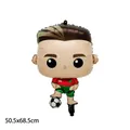 Soccer player foil balloon in red and green kit with football, 50.5x68.5cm party decor - Soccer Player