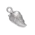 Polished silver leaf pendant charm in stainless steel with detailed vein textures - Steel 538# Leaf / 7.5*15mm