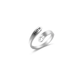 Double-layer stainless steel ring with Faith engraving and hollow cross design - US 9 / R100 Faith Cross / Silver