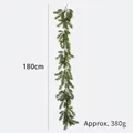 Artificial 180cm green PE Christmas pine garland decoration weighing 380g for holiday decor - 180CM Curled Leaf Style (N8166Z)