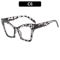 Montatura per occhiali cat-eye trendy con motivo leopardato bianco e nero variante C6 - Stampa Leopardata Bianca