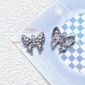 Macro view of blue butterfly alloy pendant with zircon inlays and 17.5mm size markings - 30# Diamond Frosted Butterfly