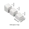 Set of three silver jewelry ring display stands in heights 3.5cm, 4.5cm and 5.5cm - Slanted Ring Holder 3-Piece Set (White & Silver)