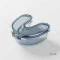 Compact light blue transparent orthodontic retainer case with secure locking lid and open tab - Blue
