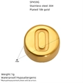 Round 18K gold plated stainless steel number 0 bead for DIY jewelry making 7mm size - Number 0 (SP459G-0)