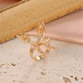Eleganter goldener Schmetterlingsring mit hohlen Flügeln und verstellbarer Größe - Hohler Schmetterling Offener Ring / KC Gold (01KC金5737)