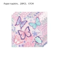 Set di 20 tovaglioli di carta con fiori e farfalle 17cm per decorazione di compleanno - Tovaglioli 20 PZ